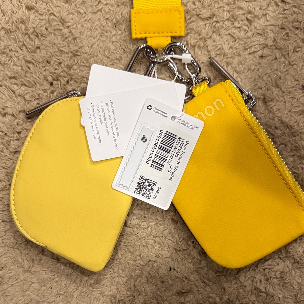 Lululemon Athletica Yellow Clutch & Wristlet Set